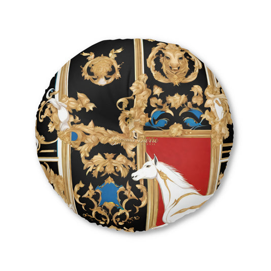 The Colored Horse Tufted Floor Pillow, Round - GIEZWA PIERRE