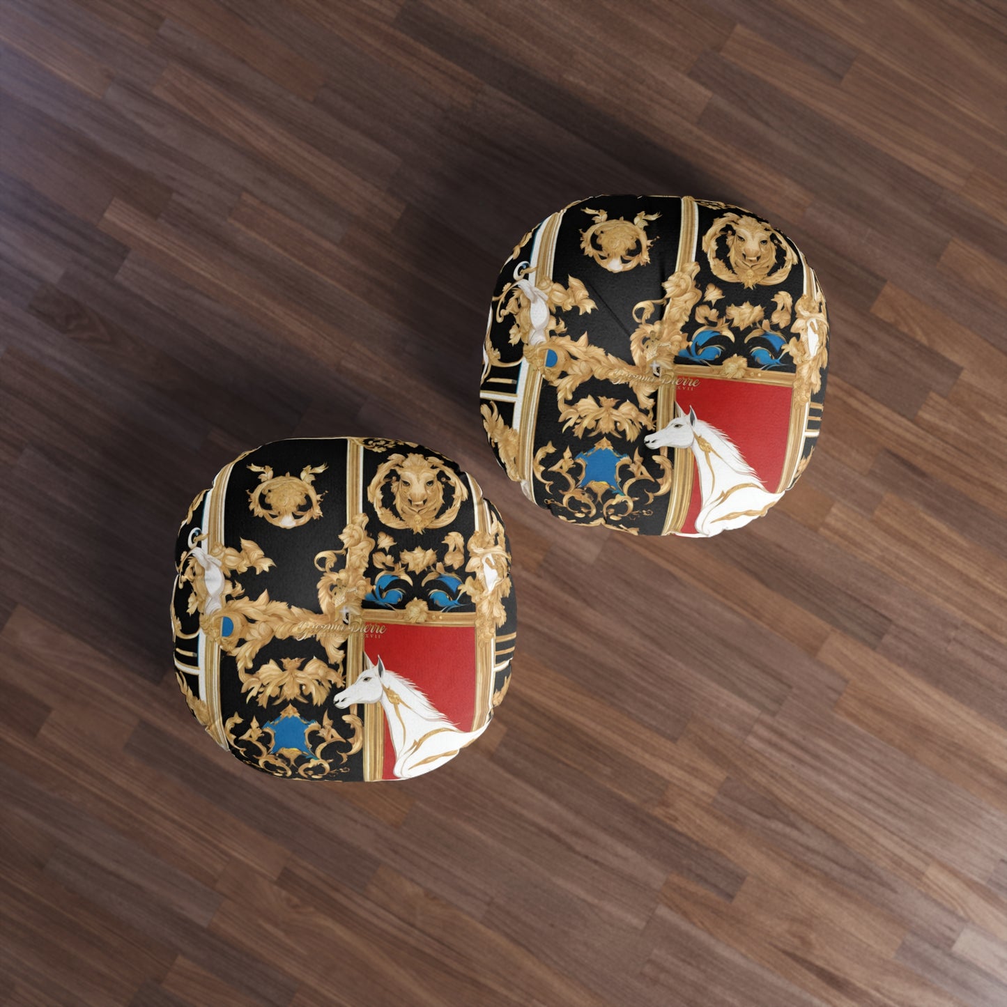 The Colored Horse Tufted Floor Pillow, Round - GIEZWA PIERRE