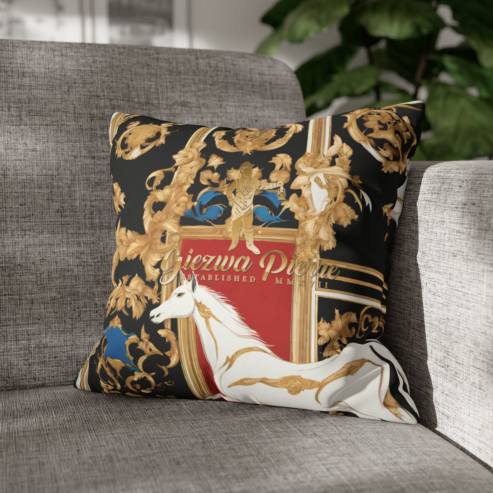 The Colored Horse Square Pillow Case - GIEZWA PIERRE