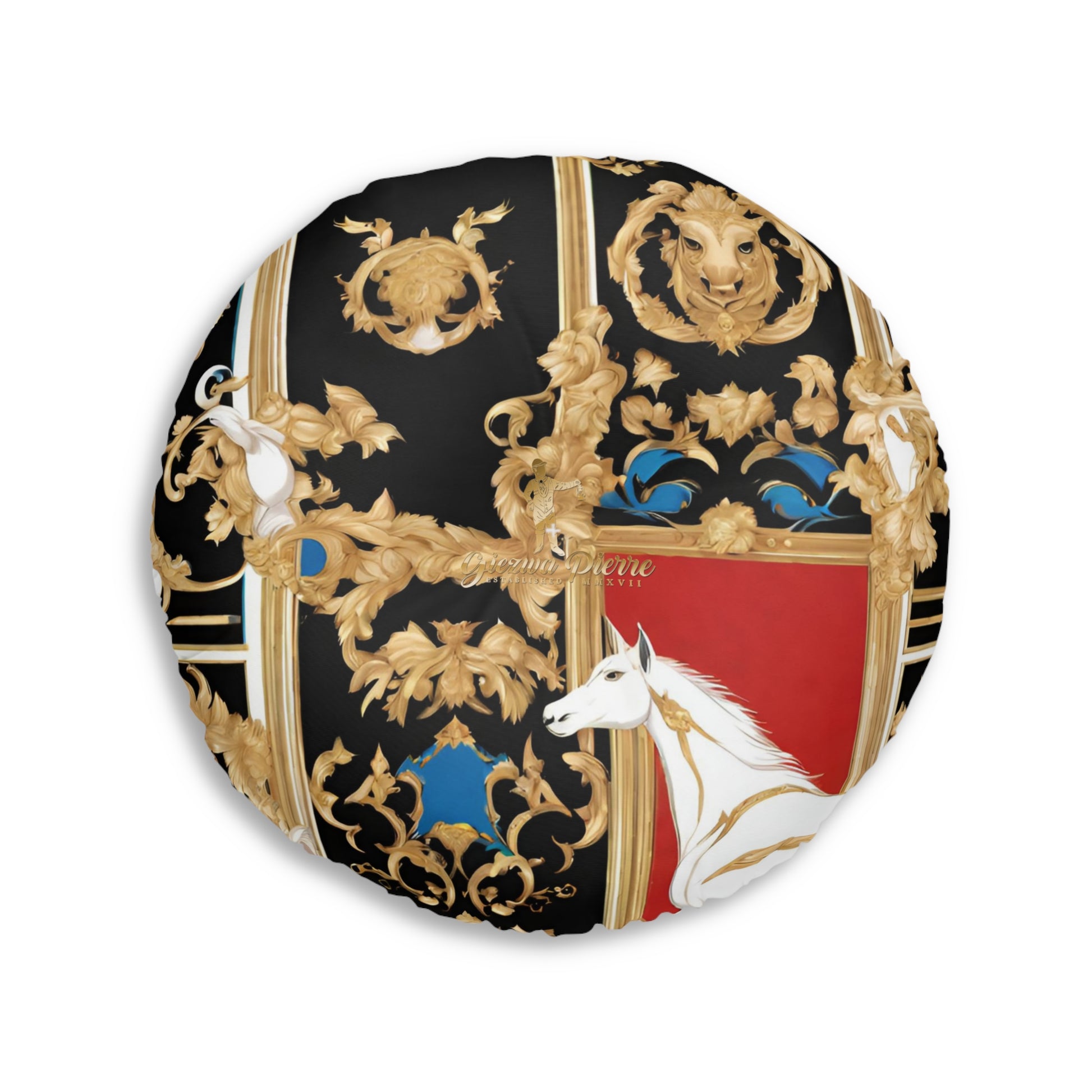 The Colored Horse Tufted Floor Pillow, Round - GIEZWA PIERRE