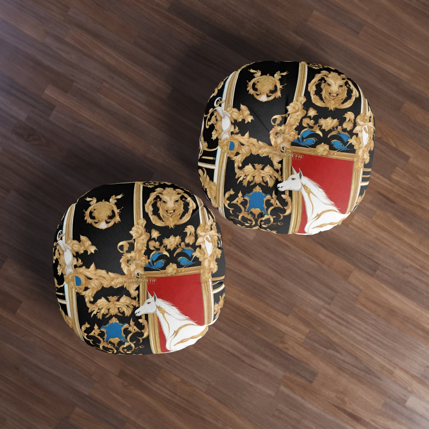 The Colored Horse Tufted Floor Pillow, Round - GIEZWA PIERRE