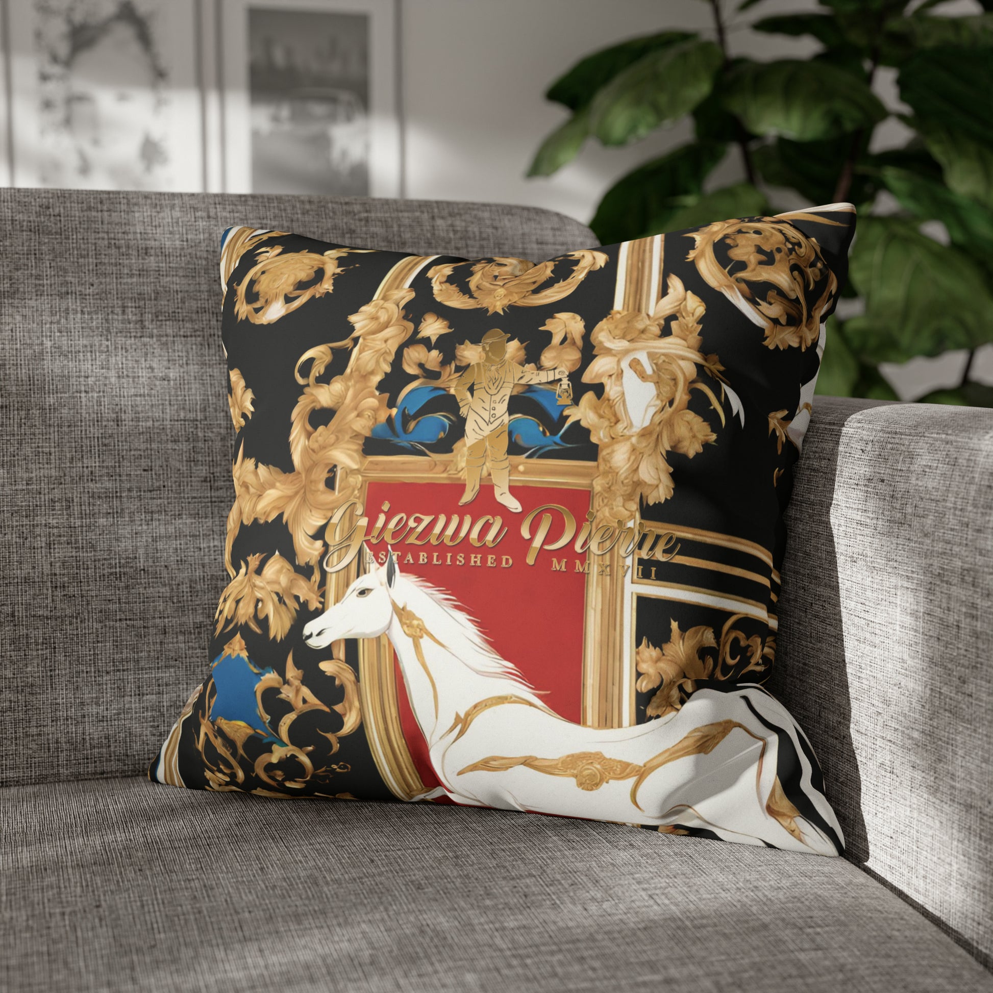 The Colored Horse Square Pillow Case - GIEZWA PIERRE