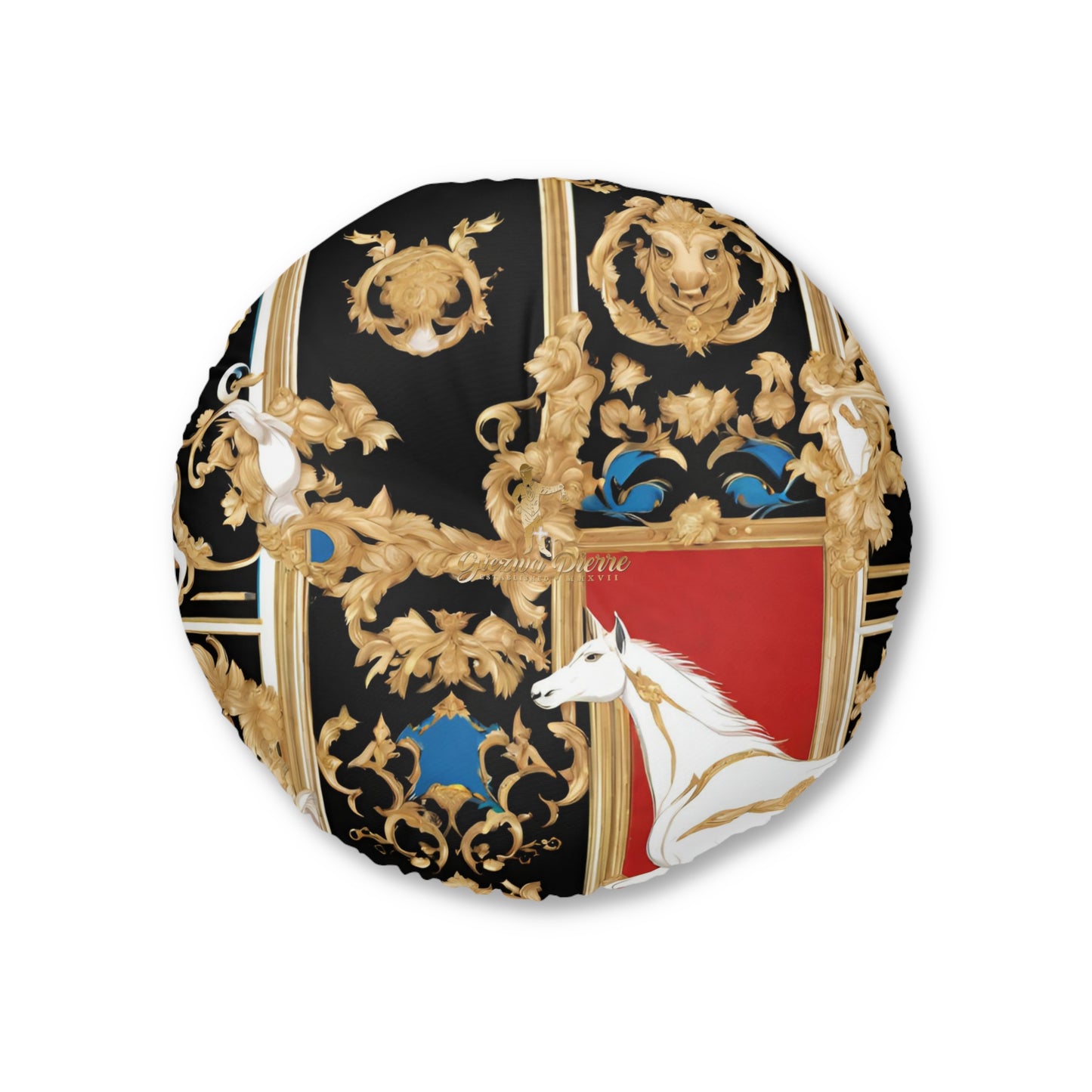 The Colored Horse Tufted Floor Pillow, Round - GIEZWA PIERRE