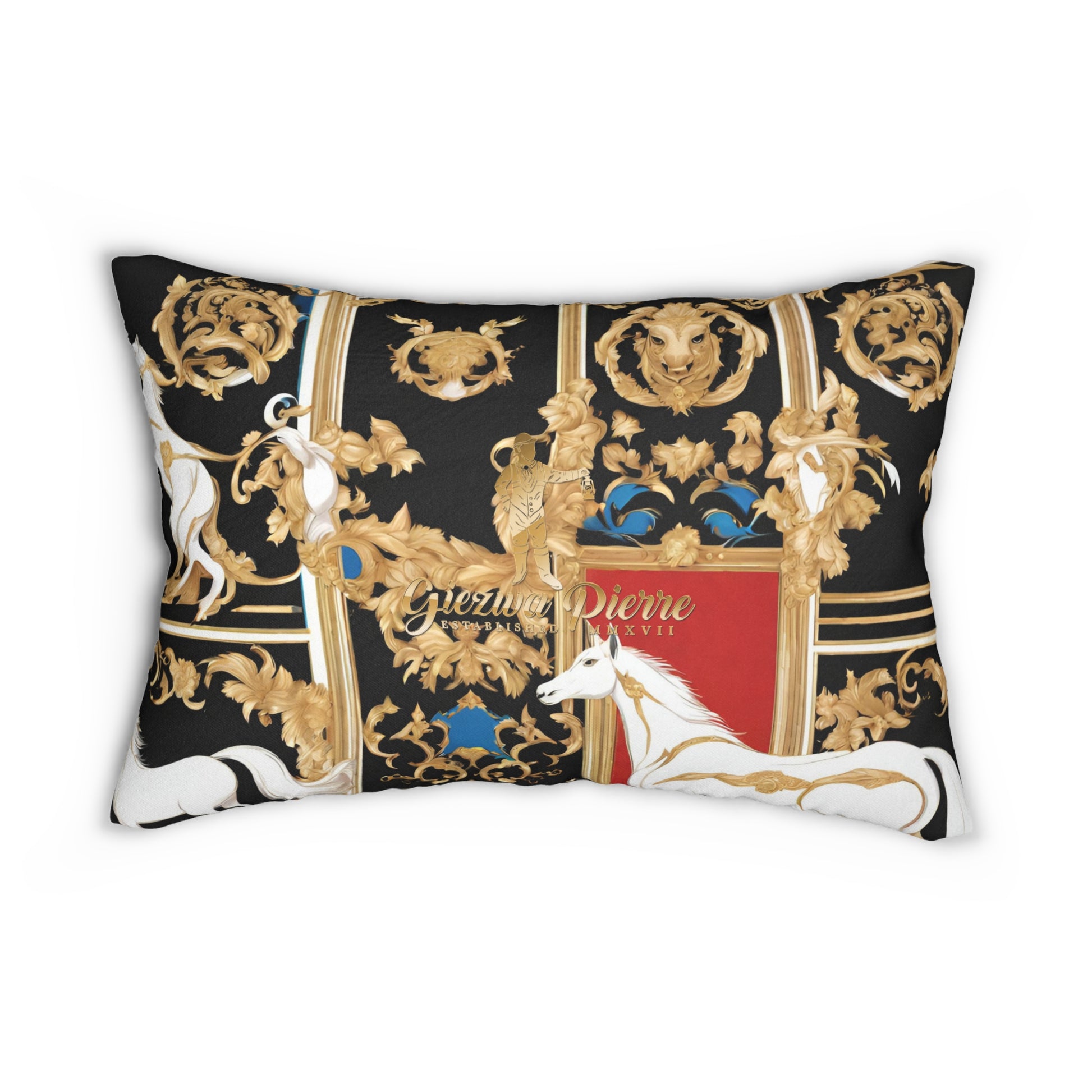 The Colored Horse Spun Polyester Lumbar Pillow - GIEZWA PIERRE