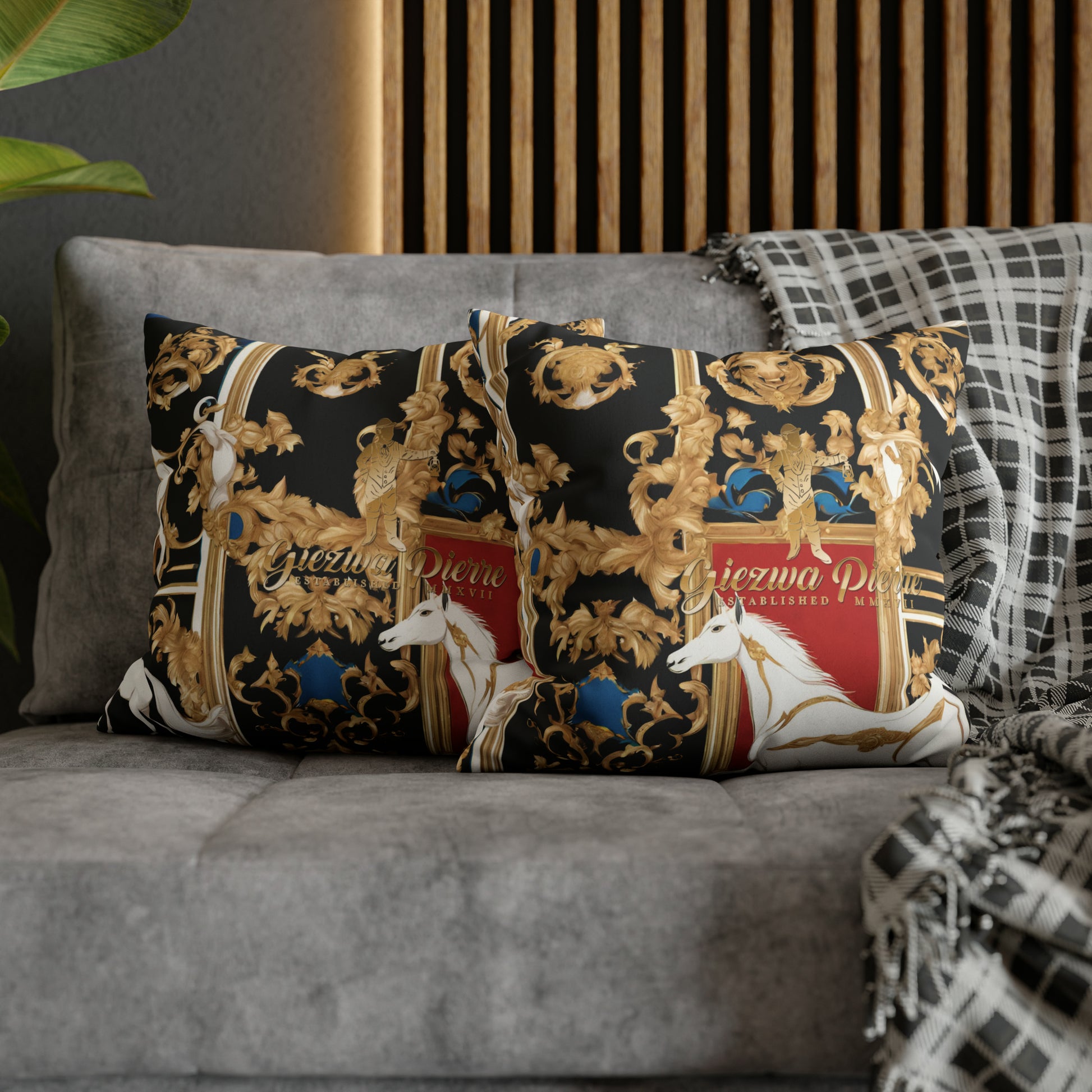 The Colored Horse Square Pillow Case - GIEZWA PIERRE